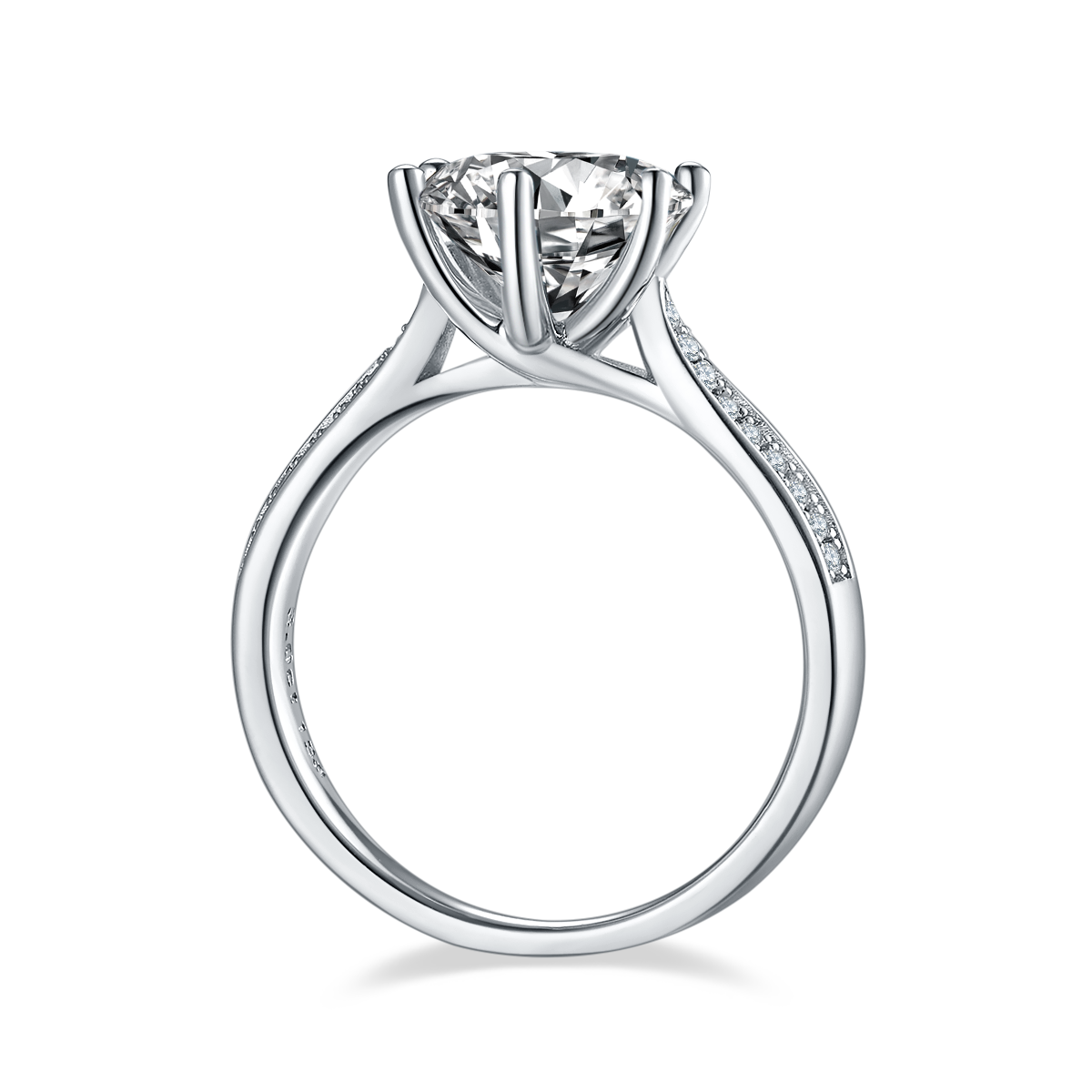 Starlight Queen S925 Silver Plated Platinum Moissanite Diamond Women's Ring 3.0 Carat D-Class